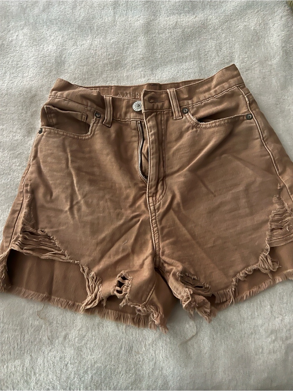 American Eagle Outfitters Rust Brown Distressed Jean Shorts